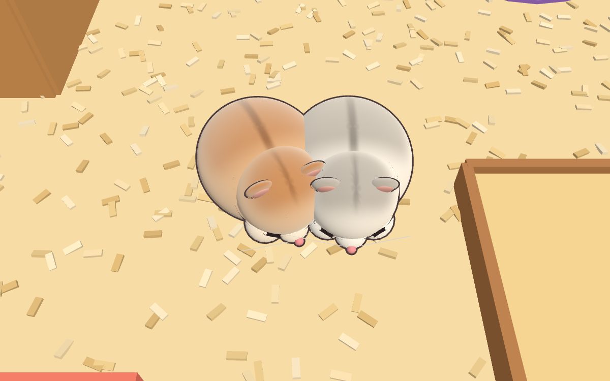 Dos hámsters de Nibbly, uno canela y otro blanco, durmiendo acurrucados uno junto al otro.